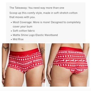 ❤️ Victoria's secret pink logo stretch cotton boyshort panty CHRISTMAS